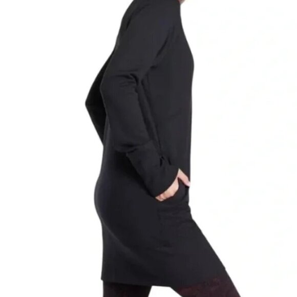 Athleta Bounce Back Sweatshirt Dress Black Size S - Picture 2 of 15